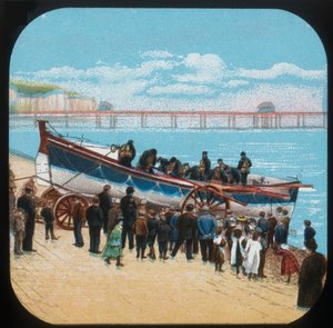 Lançamento do barco salva-vidas, c1900. de Unbekannt