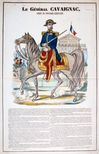 General Cavaignac, 28 de junho de 1848, França. Litografia em cores. Coleção particular de Unbekannt