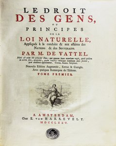 A lei das nações, ou princípios da lei natural, aplicados à conduta, 1775. de Unbekannt