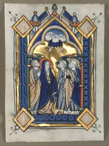 Folha Excisada de um Saltério: A Ascensão, c. 1260 de Unbekannt