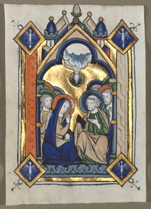 Folha Excisada de Saltério: O Pentecostes, c. 1260 de Unbekannt
