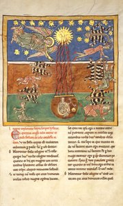 Folha de um manuscrito de Beatus: no Clarion of the Fifth Angels Trumpet ..., ca. 1180 de Unbekannt