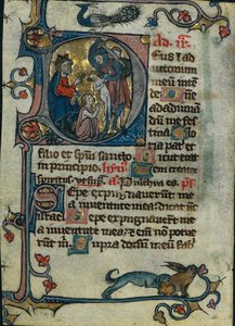 Folha de um Livro de Horas: Inicial D: Massacre dos Inocentes 1 de 2 Folhas Excisadas, início dos anos 1300 de Unbekannt