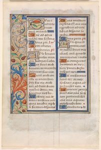 Folha de um livro de horas: Texto com borda ilustrada verso, c. 1510 de Unbekannt