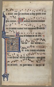 Folha de um livro de coral: Anunciação a Zaccharias, c. 1265 de Unbekannt