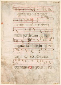 Folha de um Antifonário: Verso da música, início dos anos 1300. de Unbekannt