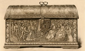 Baú de couro com decoração entalhada, século XV, 1903. de Unbekannt