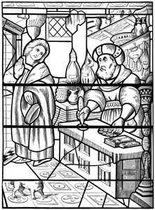 Lenda do judeu da Rue des Billettes, Paris, perfurando a bolacha sagrada com sua faca, século XIV, 18 de Unbekannt