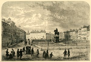 Leicester Square, por volta de 1750, 1881. de Unbekannt