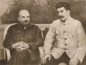 Lenin e Stalin em Gorki, perto de Moscou, 1922, 1939. de Unbekannt