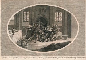 Leofa o ladrão esfaqueia Edmund I em um festival em Pucklekirk, Gloucestershire 946 1793 de Unbekannt