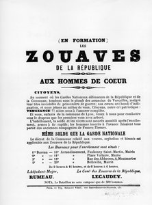 Les Zouaves, dos cartazes políticos franceses da Comuna de Paris, maio de 1871 de Unbekannt