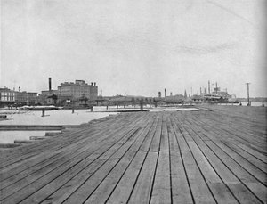Dique e Aterragem do Barco a Vapor, Nova Orleans, c1897. de Unbekannt