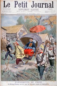 Li Hung-chang escoltado por tropas russas e japonesas, China, 1900 de Unbekannt