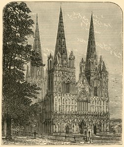 Catedral de Lichfield - Frente Oeste, 1898. de Unbekannt