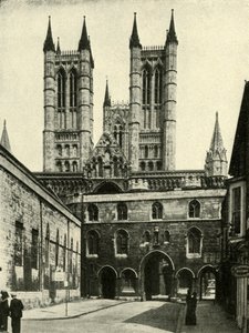 Catedral de Lincoln e o portão do Tesouro, c1948. de Unbekannt