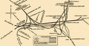Linhas ferroviárias em Clapham Junction, c1878. de Unbekannt