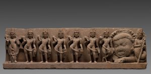 Lintel com os Nove Planetas: Navagrahas, século VII - VIII. de Unbekannt