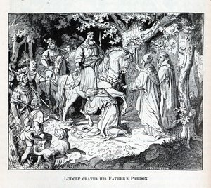 Liudolf anseia por seu pai Perdão, 1882 de Unbekannt