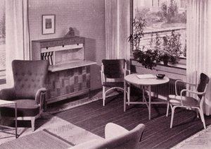 Mobiliário para sala de estar de Carl-Axel Acking, fabricado por AB Svenska Mobelfabrikerna, 1949. de Unbekannt