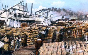 Carregando algodão em um navio, Memphis, Tennessee, EUA, c1900s de Unbekannt