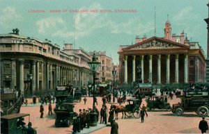 Londres, Banco da Inglaterra e Royal Exchange, c1910 de Unbekannt