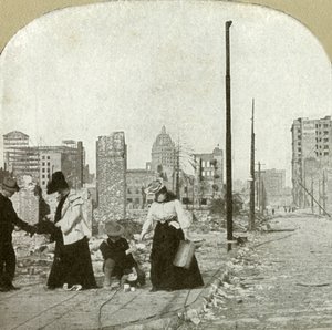 Olhando para o leste a partir do canto Ellis e Jones - edifício alto, The San Francisco Call, 1906. de Unbekannt