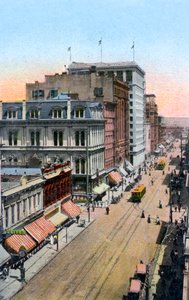 Olhando para o norte, ao longo da Third Street, Portland, Oregon, EUA, c1900s de Unbekannt