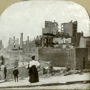 Olhando para o oeste da sinagoga judaica, 1906. de Unbekannt