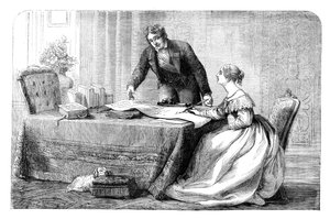 Lord Melbourne 1779-1848 instruindo uma jovem rainha Victoria 1819-1901, 1837 c1895 de Unbekannt