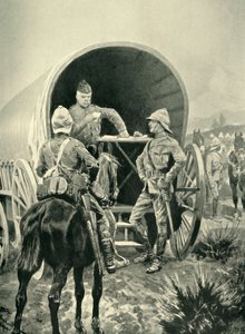 Lord Roberts Writing Despatches no vagão de transporte em que dormia, 1901. de Unbekannt