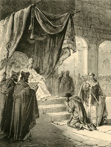 Louis, o Piedoso que Faz Penitência pelo Tratamento de seu Sobrinho, Bernard, c818, 1890. de Unbekannt