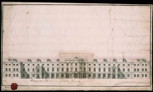 Palácio de Ludwigsburg. Projeto de fachada da ala norte de Unbekannt