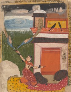 Madhumadhavai Ragini… de uma guirlanda dispersa de modos musicais da série Ragamala, c1640-50. de Unbekannt