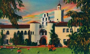 Entrada principal. Prédio da Administração, State College. San Diego, Califórnia, c1941 de Unbekannt