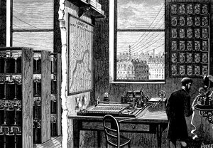 Estação principal da Exchange Telegraph Company, Londres, 1882 de Unbekannt