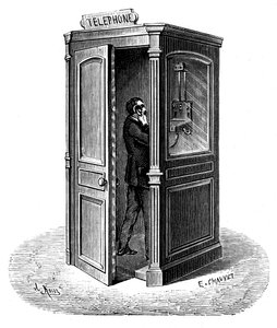 Fazendo uma ligação a partir de uma caixa telefônica, 1888 de Unbekannt