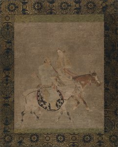 Homem e mulher a cavalo. de Unbekannt