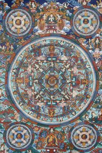 Mandala sobre um thangka tibetano, Bhaktapur, Nepal de Unbekannt