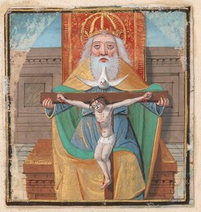 Iluminação manuscrita com a Trindade, de um livro de horas, final do século XV. de Unbekannt