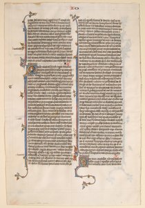 Folha Manuscrito de uma Bíblia, ca. 1280-1300. de Unbekannt