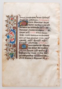 Folha do manuscrito, de um livro de horas, século XV. de Unbekannt