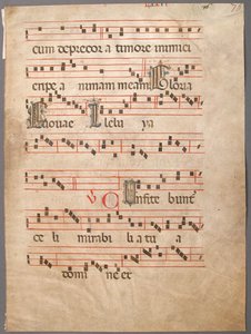 Folha Manuscrito, de um Gradual, italiano, primeira metade do século XIV. de Unbekannt