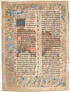 Folha Manuscrito de um Missal, francês, meados do século XV. de Unbekannt