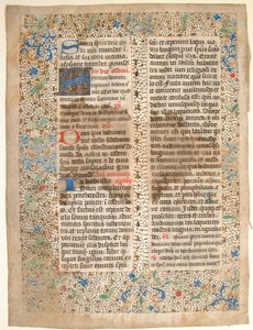 Folha Manuscrito de um Missal, meados do século XV. de Unbekannt
