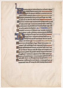 Folha Manuscrito de Saltério Real, século XIII. de Unbekannt