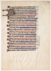 Folha Manuscrito de um Saltério Real, britânico, século XIII. de Unbekannt