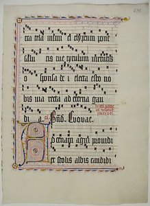 Folha Manuscrito com inicial A, de um antifonário, alemão, segundo quartel do século XV. de Unbekannt