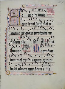 Folha Manuscrito com inicial A, de um antifonário, alemão, segundo quartel do século XV. de Unbekannt