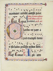 Folha Manuscrito com inicial C, de um antifonário, alemão, ca. 1425-50. de Unbekannt